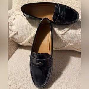 Coach Women's Odette Black Patent Leather Loafers Size 7.5 US